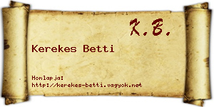 Kerekes Betti névjegykártya